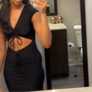 ASOS Petite Sleeveless Midi Dress Ruching detail and cut out 587